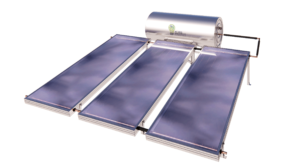 Solar collector with three solar panels